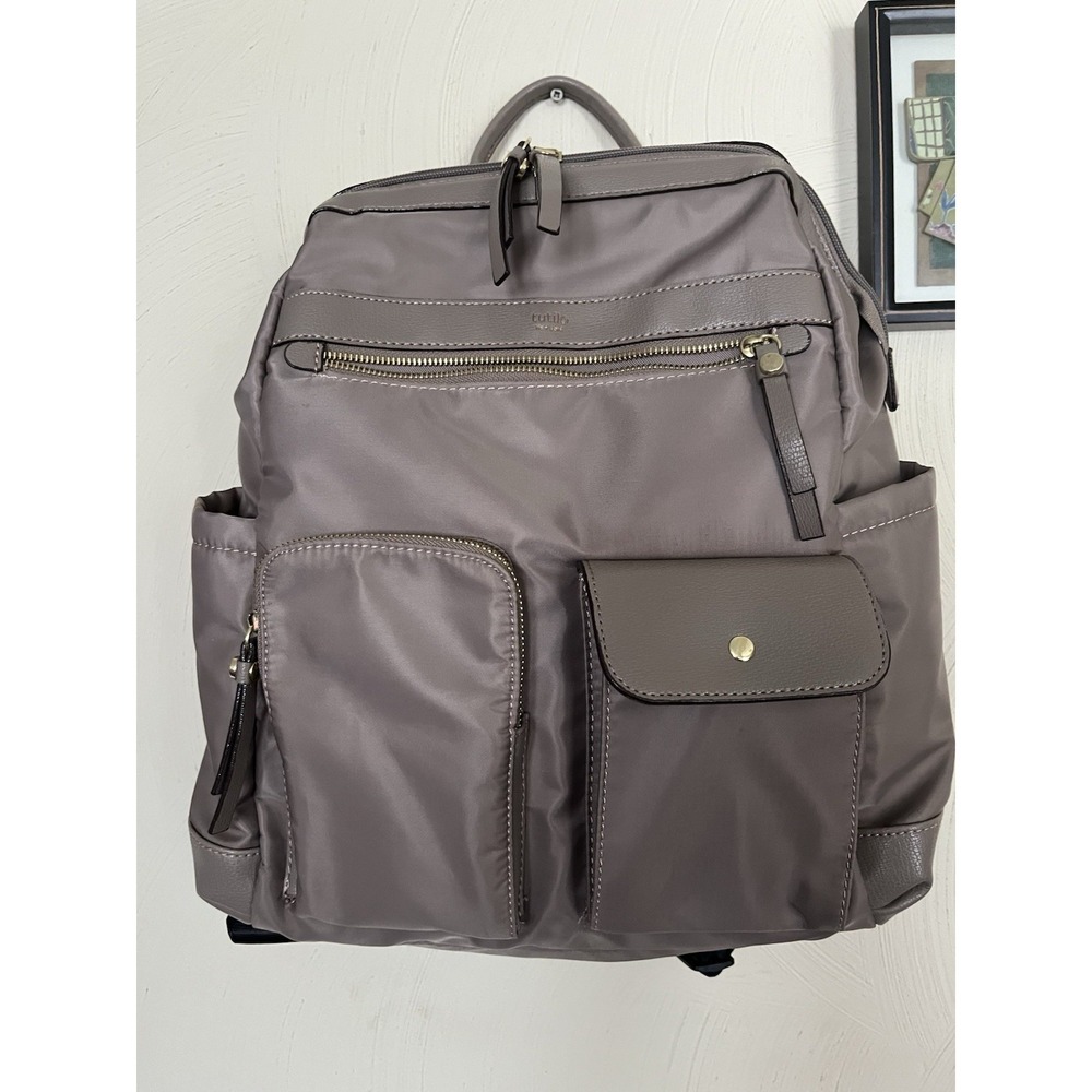 Tutilo New York Taupe Mushroom Women's Multi Pockets Backpack Diaper bag Laptop